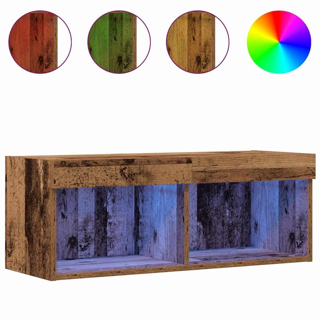 VidaXL Tv-meubelset Oud hout 80 x 30 x 30 cm Bewerkt hout