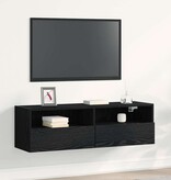 VidaXL TV Wandkast Zwart Eiken 100 x 30 x 30 cm Bewerkt hout