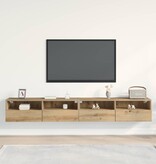 VidaXL TV Wandkast 2 pcs artisanaal eikenkleurig 100 x 30 x 30 cm