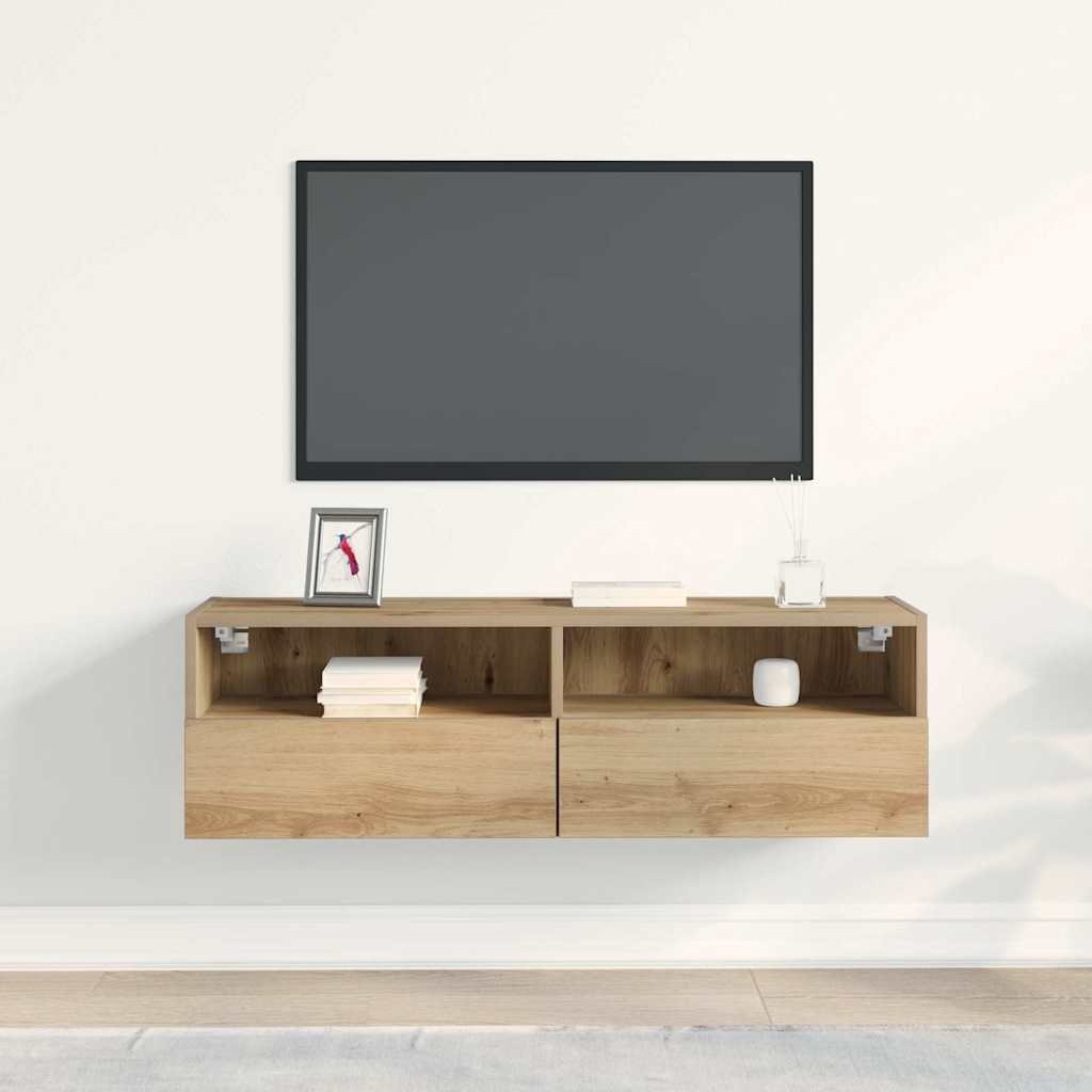 VidaXL TV Wandkast artisanaal eikenkleurig 100 x 30 x 30 cm