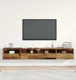 VidaXL TV Wandkast 2 pcs Oud Hout 100 x 30 x 30 cm Bewerkt hout