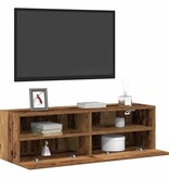 VidaXL TV Wandkast Oud hout 100 x 30 x 30 cm Bewerkt hout