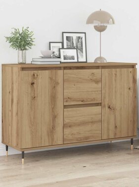 VidaXL Dressoir met lade Artisan Eiken 101,5 x 35 x 70 cm Bewerkt hout