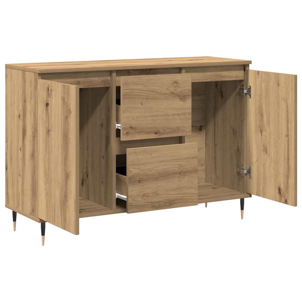 VidaXL Dressoir met lade Artisan Eiken 101,5 x 35 x 70 cm Bewerkt hout