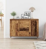 VidaXL Dressoir met lade Oudhout 101,5 x 35 x 70 cm Bewerkt hout