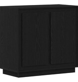 VidaXL Dressoir Zwart Eiken 80 x 40 x 75 cm Bewerkt hout