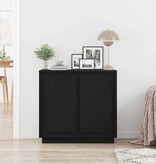 VidaXL Dressoir Zwart Eiken 80 x 40 x 75 cm Bewerkt hout