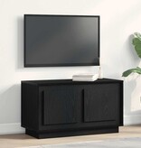 VidaXL TV-kast Zwart eiken 80 x 35 x 45 cm Bewerkt hout