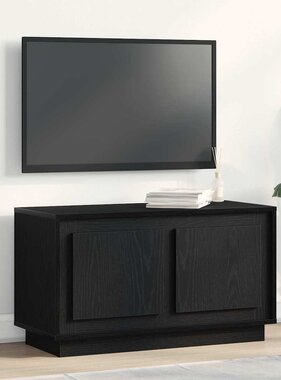 VidaXL TV-kast Zwart eiken 80 x 35 x 45 cm Bewerkt hout
