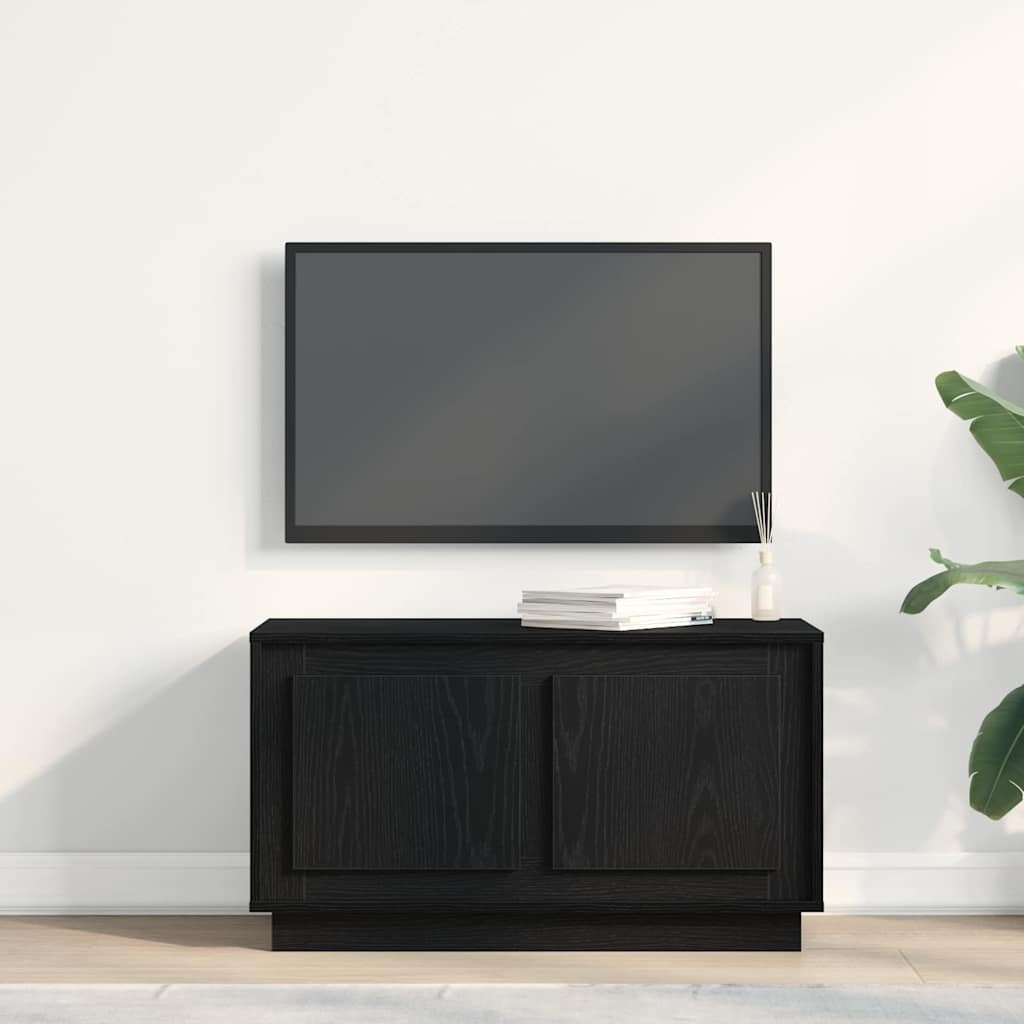 VidaXL TV-kast Zwart eiken 80 x 35 x 45 cm Bewerkt hout