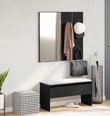 VidaXL Halmeubelset met lade met opslag 4 pcs Zwart Eiken Bewerkt hout