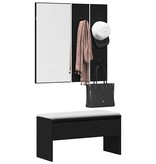 VidaXL Halmeubelset met lade met opslag 4 pcs Zwart Eiken Bewerkt hout