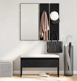 VidaXL Halmeubelset met lade met opslag 4 pcs Zwart Eiken Bewerkt hout