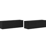 VidaXL TV-kast 2 pcs Zwart 100 x 30 x 30 cm Bewerkt hout