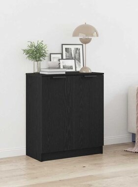 VidaXL Dressoir Zwart Eiken 60 x 30 x 70 cm Bewerkt hout