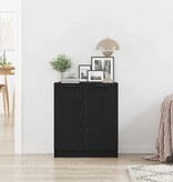 VidaXL Dressoir Zwart Eiken 60 x 30 x 70 cm Bewerkt hout