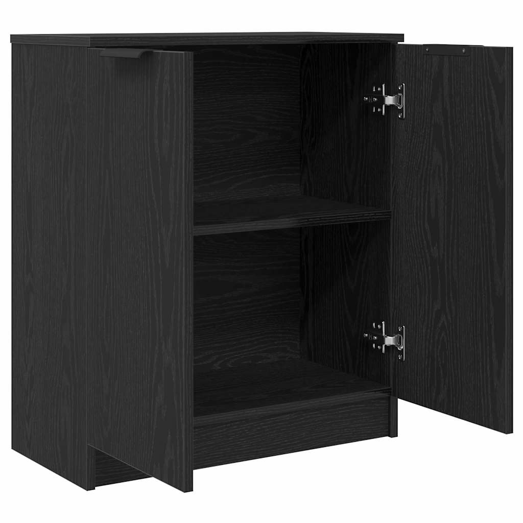 VidaXL Dressoir Zwart Eiken 60 x 30 x 70 cm Bewerkt hout