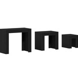 VidaXL Nesttafels 3 pcs Zwart Eiken Bewerkt hout