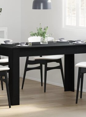 VidaXL Eettafel Zwart Eiken 140 x 74,5 x 76 cm poly rattan