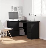 VidaXL Bureau met lade Zwart Eiken 145 x 100 x 76 cm Bewerkt hout