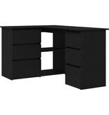 VidaXL Bureau met lade Zwart Eiken 145 x 100 x 76 cm Bewerkt hout