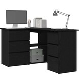 VidaXL Bureau met lade Zwart Eiken 145 x 100 x 76 cm Bewerkt hout