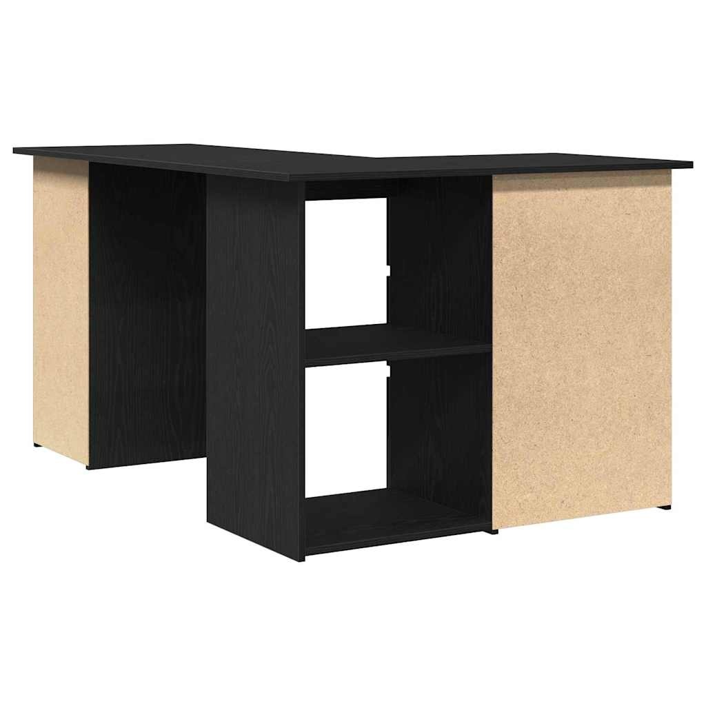 VidaXL Bureau met lade Zwart Eiken 145 x 100 x 76 cm Bewerkt hout