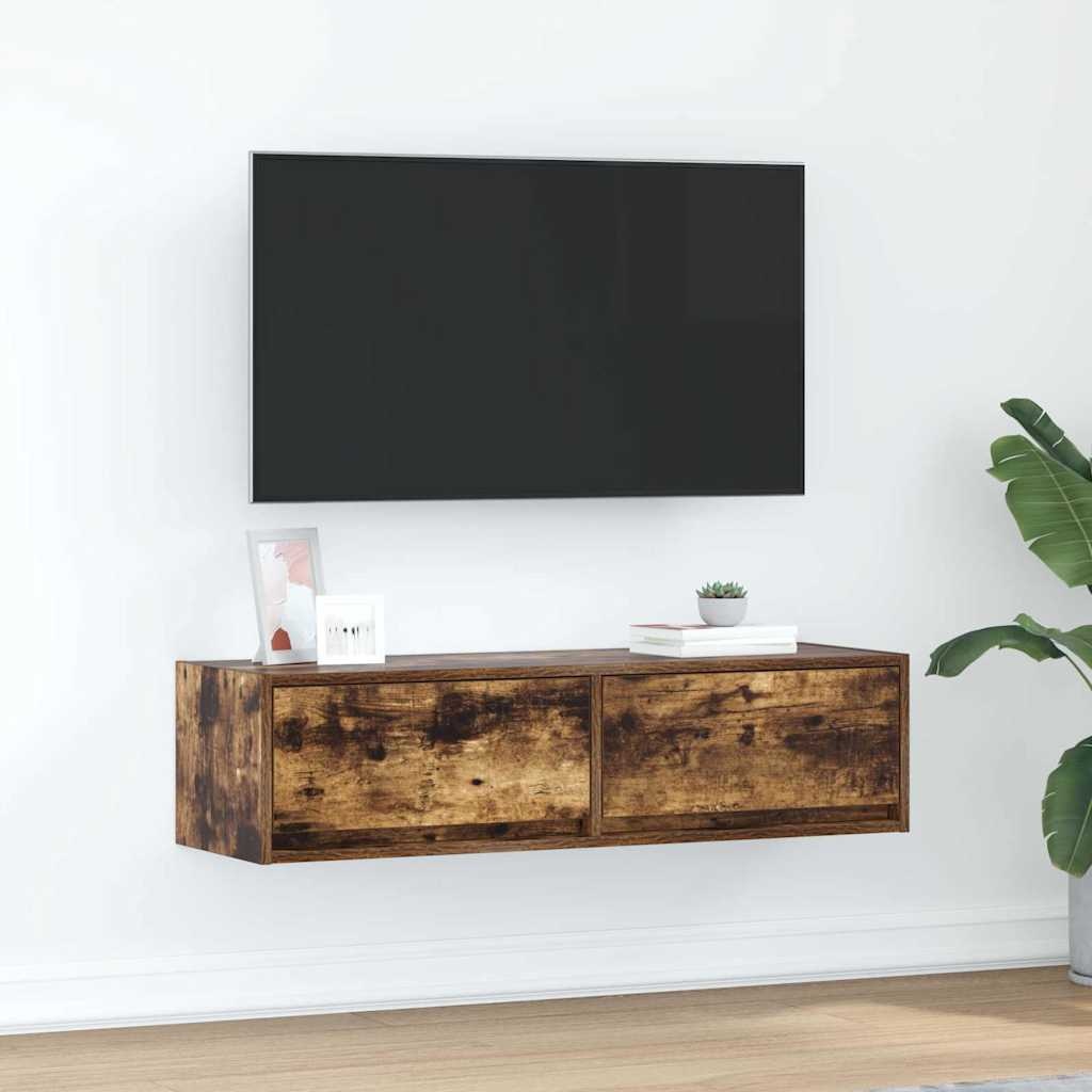 VidaXL TV-kast met lade Gerookt eiken 100 x 31 x 25,5 cm Bewerkt hout