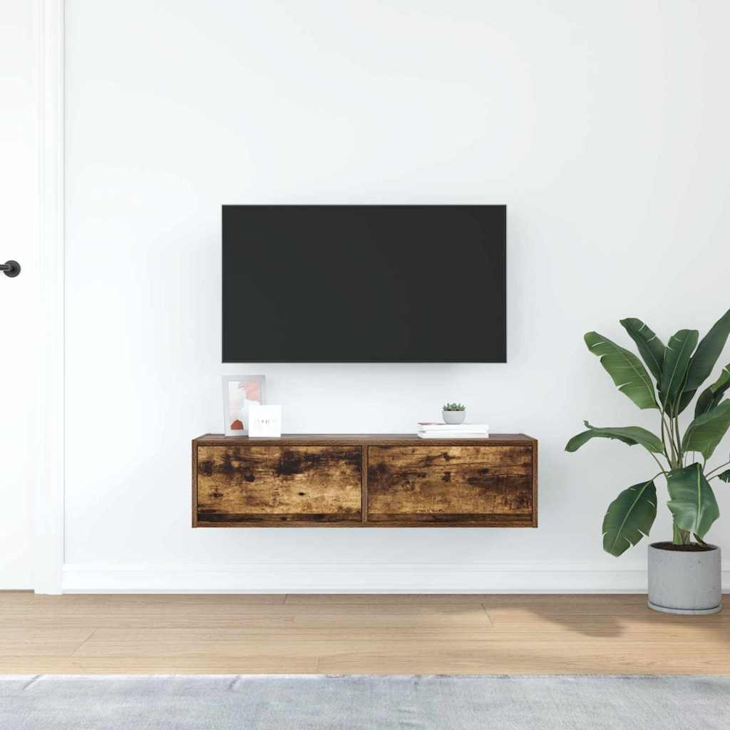 VidaXL TV-kast met lade Gerookt eiken 100 x 31 x 25,5 cm Bewerkt hout