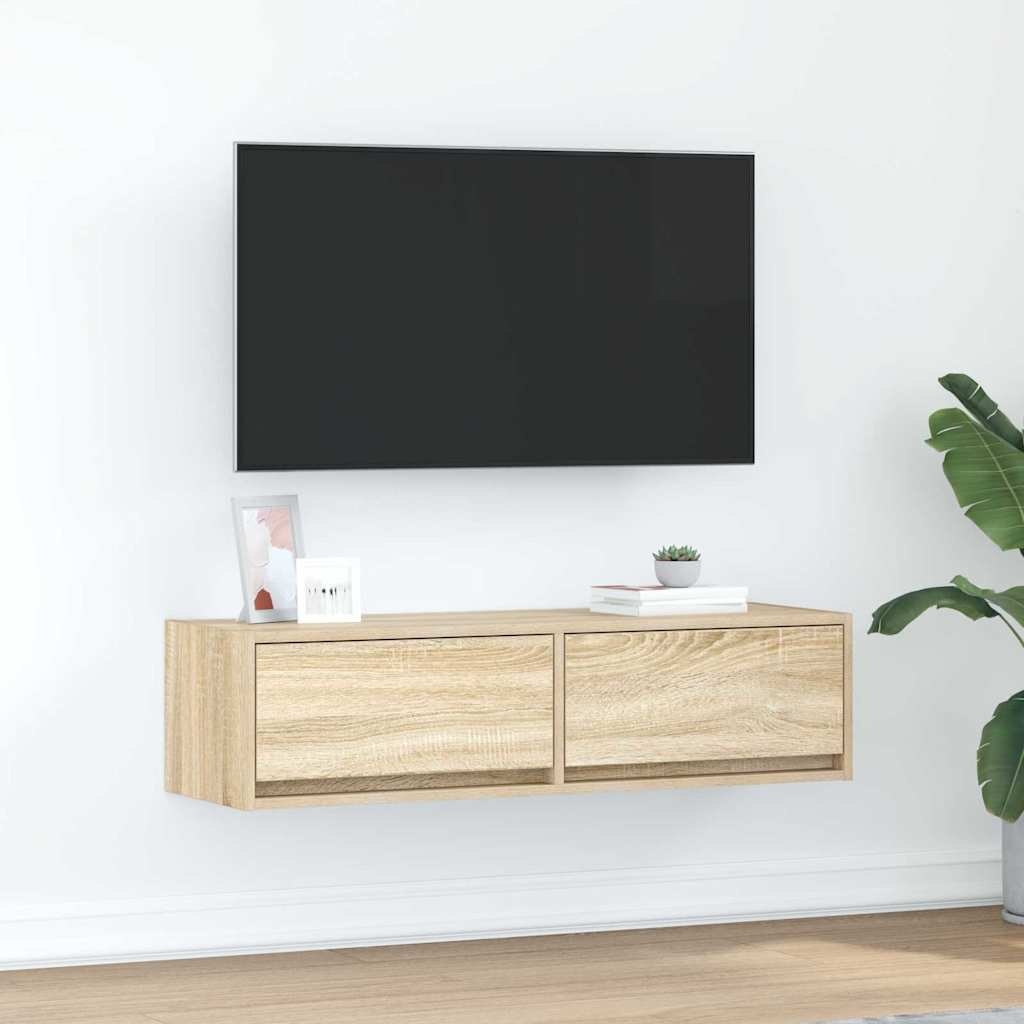 VidaXL TV-kast met lade Sonoma eiken 100 x 31 x 25,5 cm Bewerkt hout