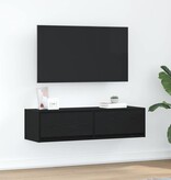 VidaXL TV-kast met lade Zwart eiken 100 x 31 x 25,5 cm Bewerkt hout