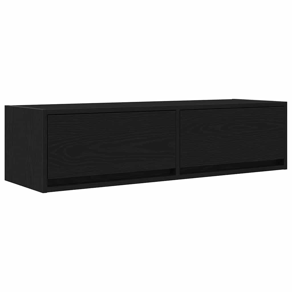 VidaXL TV-kast met lade Zwart eiken 100 x 31 x 25,5 cm Bewerkt hout