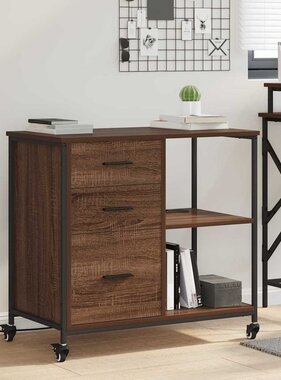 VidaXL Kantoor kast bruin eikenkleur 76 x 41 x 72 cm Bewerkt hout