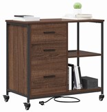 VidaXL Kantoor kast bruin eikenkleur 76 x 41 x 72 cm Bewerkt hout