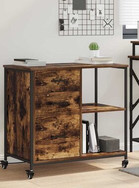 VidaXL Kantoor kast Gerookt eiken 76 x 41 x 72 cm Bewerkt hout