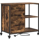 VidaXL Kantoor kast Gerookt eiken 76 x 41 x 72 cm Bewerkt hout