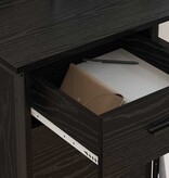 VidaXL Kantoor kast met wiel Zwart eiken 76 x 41 x 72 cm Bewerkt hout