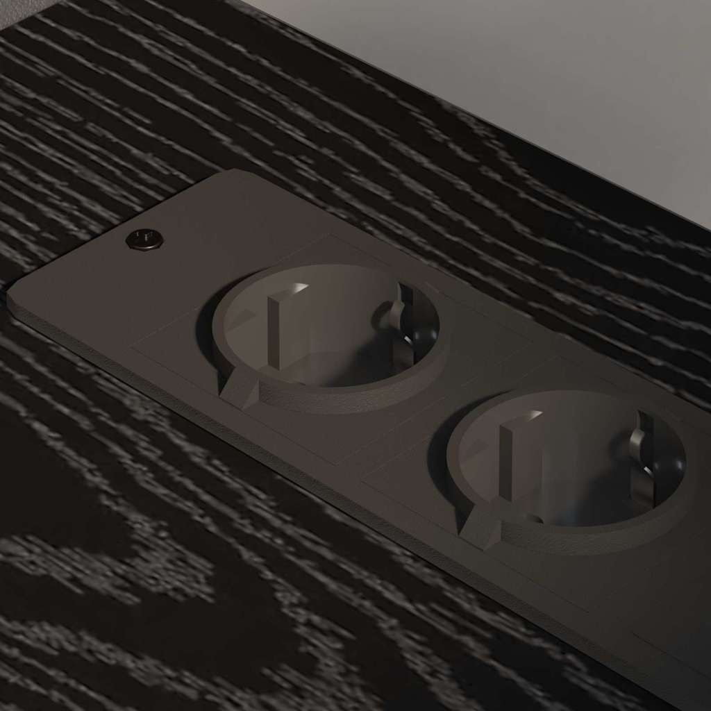 VidaXL Kantoor kast met wiel Zwart eiken 76 x 41 x 72 cm Bewerkt hout