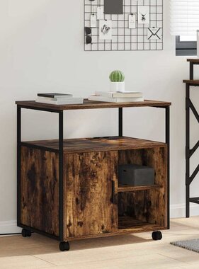 VidaXL Kantoor kast met oplaadstation Gerookt eiken 61 x 46 x 67 cm