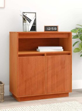 VidaXL Dressoir Wasbruin 70 x 34 x 80 cm Massief grenenhout
