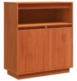 VidaXL Dressoir Wasbruin 70 x 34 x 80 cm Massief grenenhout
