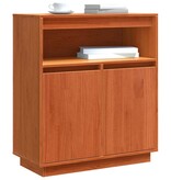 VidaXL Dressoir Wasbruin 70 x 34 x 80 cm Massief grenenhout
