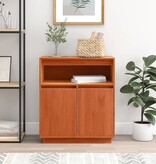 VidaXL Dressoir Wasbruin 70 x 34 x 80 cm Massief grenenhout