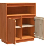 VidaXL Dressoir Wasbruin 70 x 34 x 80 cm Massief grenenhout