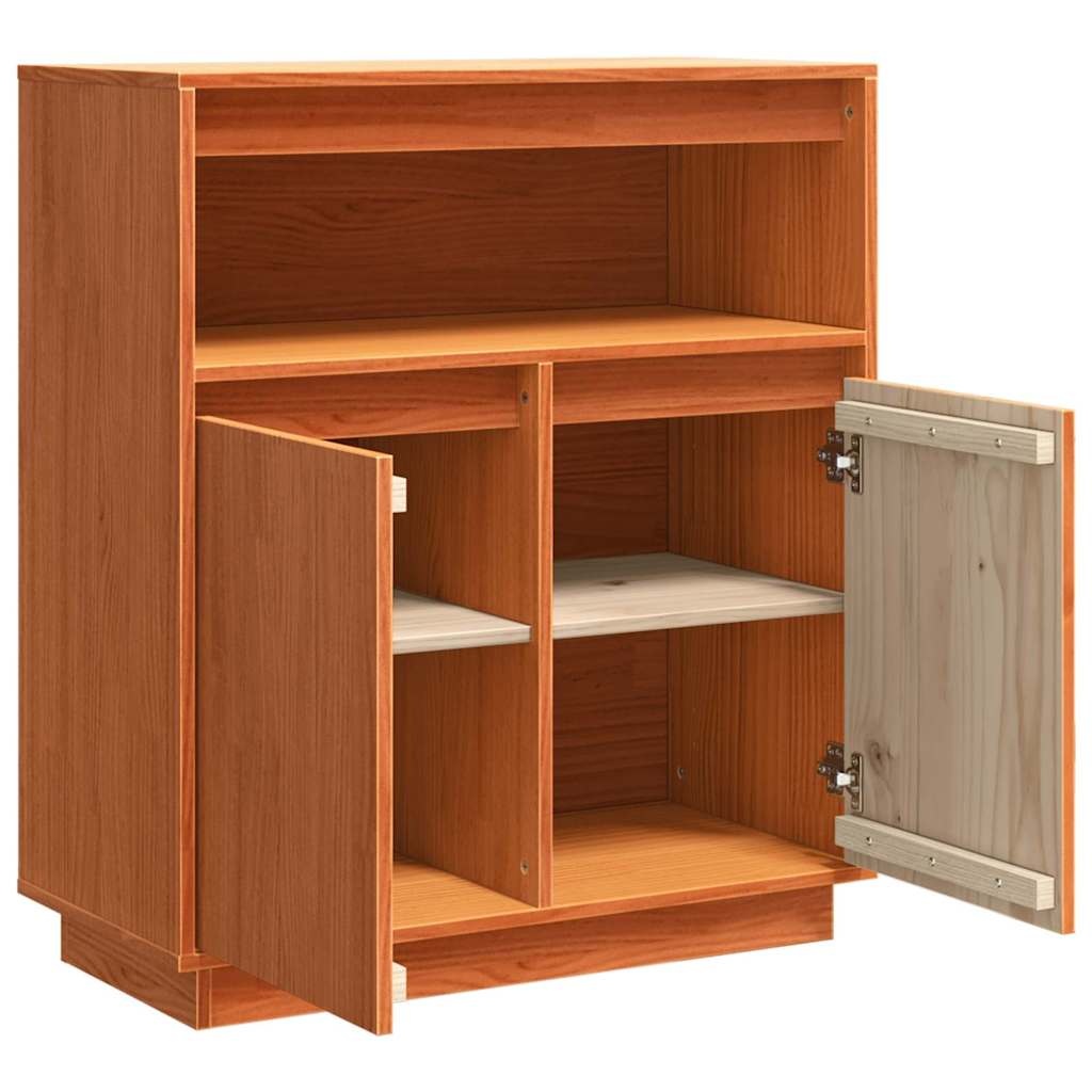 VidaXL Dressoir Wasbruin 70 x 34 x 80 cm Massief grenenhout