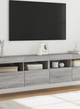 VidaXL Tv-wandmeubels met LED 2 st 80x30x40 cm grijs sonoma eikenkleur