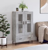 VidaXL Hoge kast 69,5x31x115 cm bewerkt hout betongrijs