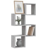 VidaXL Wandplanken met opslag 4 pcs Grijs 26 x 15 x 26 cm Bewerkt hout