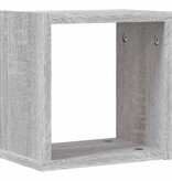 VidaXL Wandplanken met opslag 4 pcs Grijs 26 x 15 x 26 cm Bewerkt hout