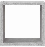 VidaXL Wandplanken met opslag 4 pcs Grijs 26 x 15 x 26 cm Bewerkt hout